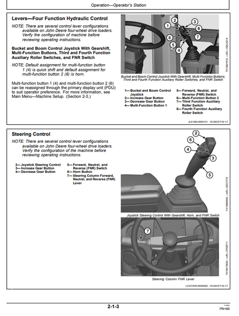 John Deere 644L 4WD Loader Operator Manual OMT426945X19