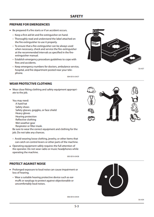 John Deere Hitachi ZAXIS 140W-3, 170W-3, 190W-3, 210W-3 Wheel Excavator Operator Manual EMCGBEN12