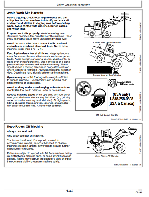 John Deere 744 X 4WD Loader Operator Manual OMT498145X019