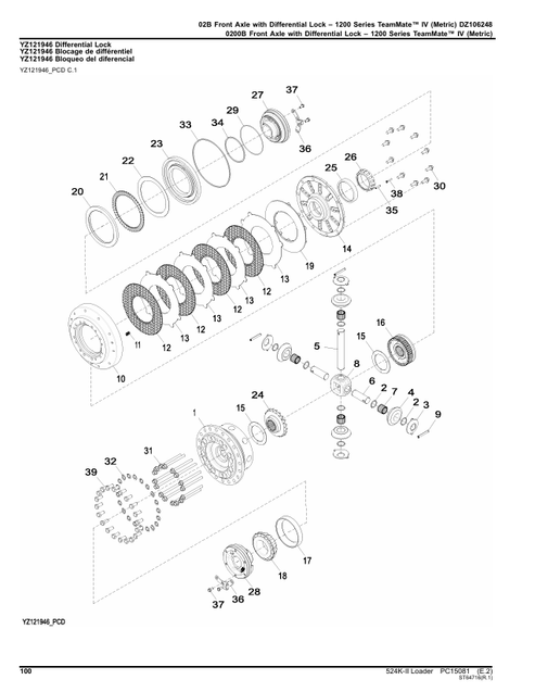 John Deere 524K-II Loader Parts Catalog Manual PC15081