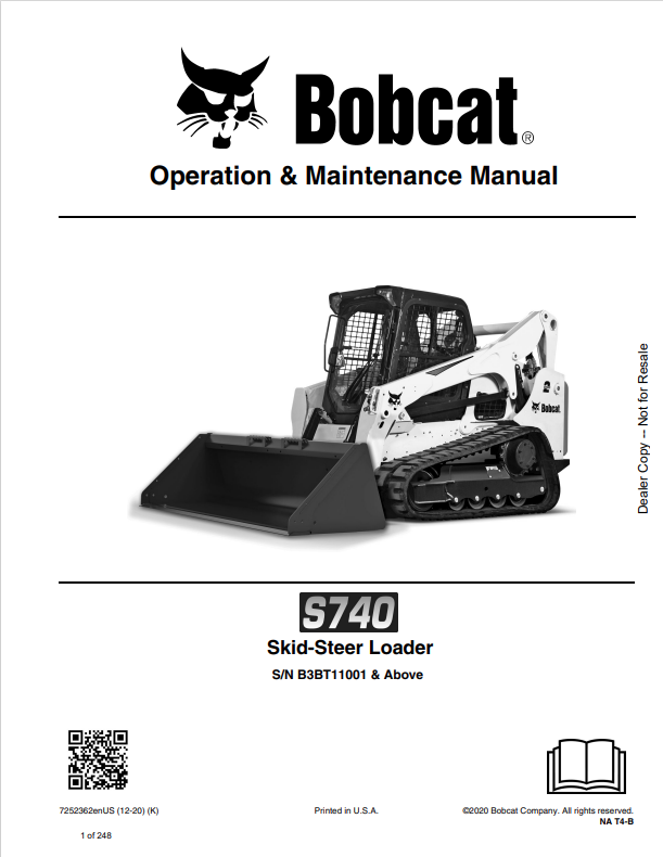 BOBCAT S740 SKID STEER LOADER OPERATION AND MAINTENANCE MANUAL 7252362 PDF