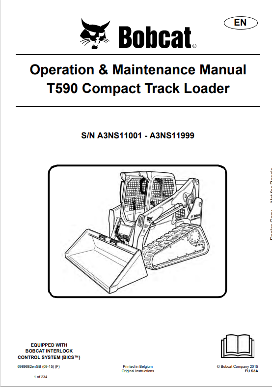 BOBCAT T590 COMPACT TRACK LOADER OPERATION AND MAINTENANCE MANUAL 6989682 PDF