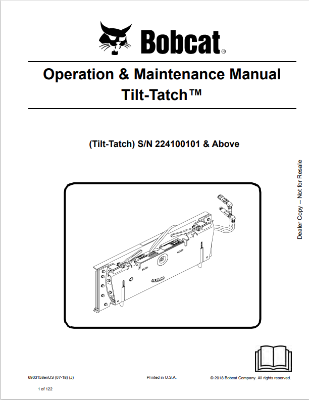 BOBCAT TILT-TATCH OPERATION AND MAINTENANCE MANUAL 6903158 PDF