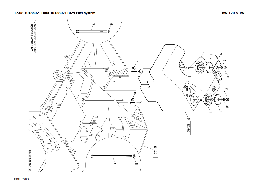 Bomag BW 120-5 Tandem Vibratory Roller Parts Catalogue Manual - PDF File Download