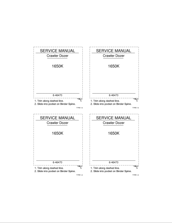 Case 1650K Crawler Dozer Service Repair Manual 6-46470 PDF