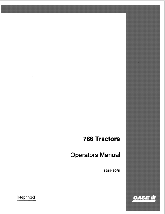 Case 766 Tractor Operator Manual 1084180R1 PDF