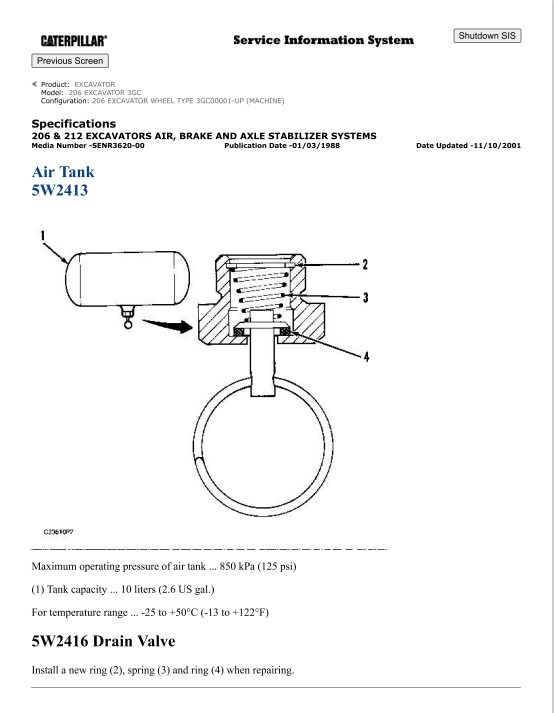 Caterpillar Cat 206 Excavator Service and Repair Manual PDF | S/N 3GC