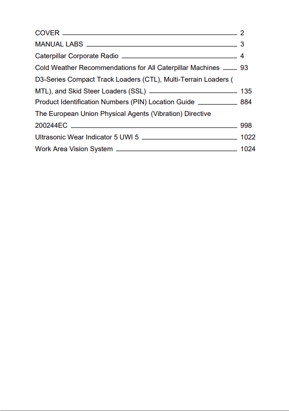 Caterpillar Cat 226D3 Skid Steer Loader Operation and Maintenance Manual PDF | S/N EK5