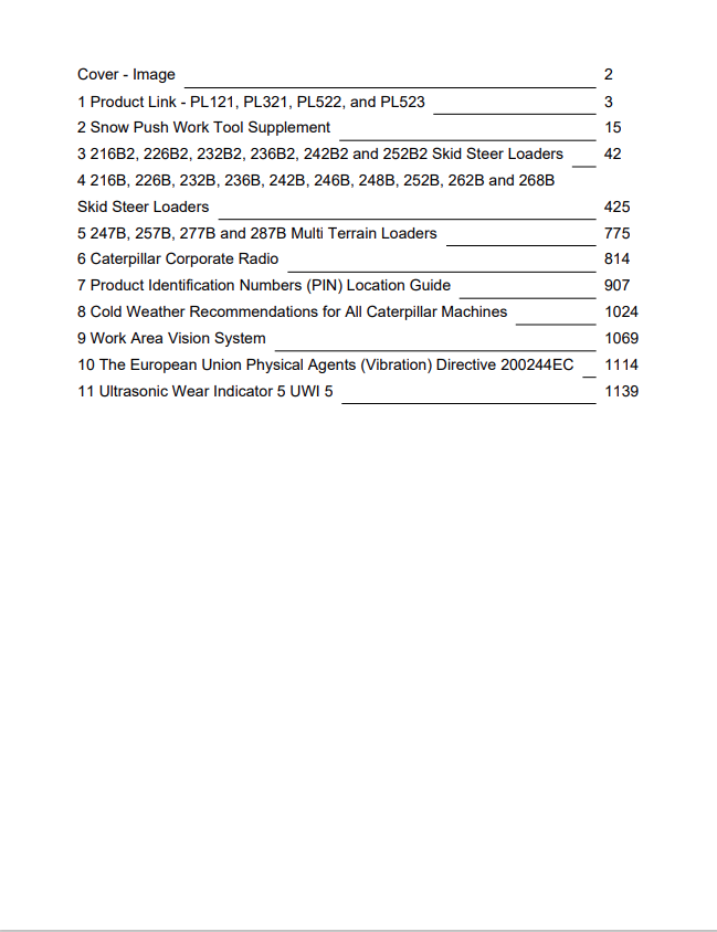 Caterpillar Cat 242B Skid Steer Loader Operation and Maintenance Manual PDF | S/N BXM