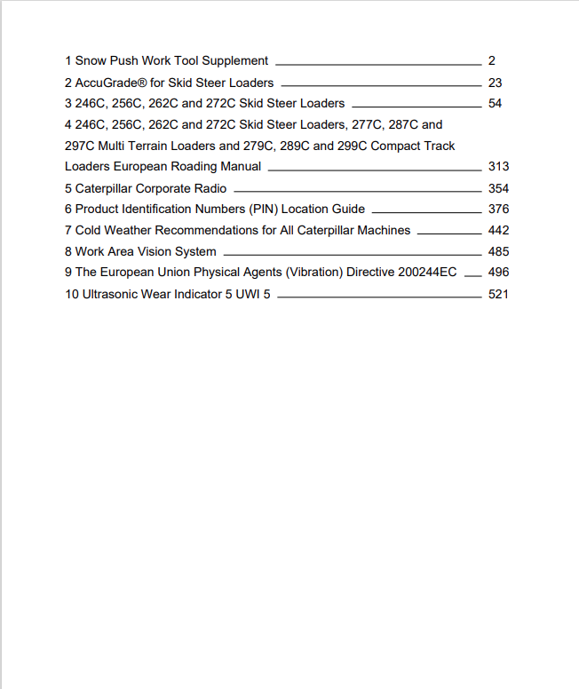 Caterpillar Cat 246C Skid Steer Loader Operation and Maintenance Manual PDF | S/N JAY