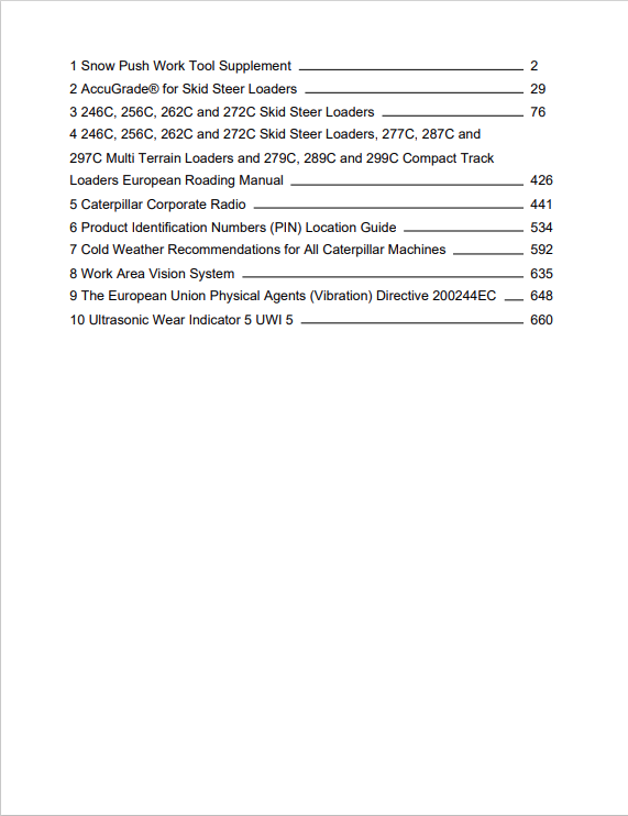 Caterpillar Cat 256C Skid Steer Loader Operation and Maintenance Manual PDF | S/N DWS