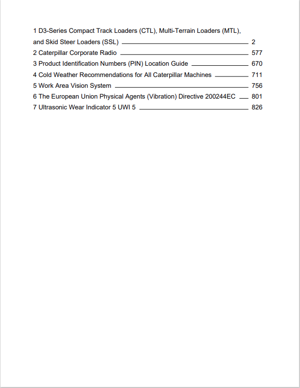 Caterpillar Cat 299D3 Compact Track Loader Operation and Maintenance Manual PDF | S/N CY9