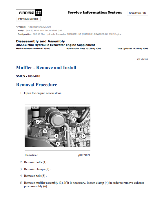 Caterpillar Cat 302.5C Mini HYD Excavator Service and Repair Manual PDF | S/N GBB