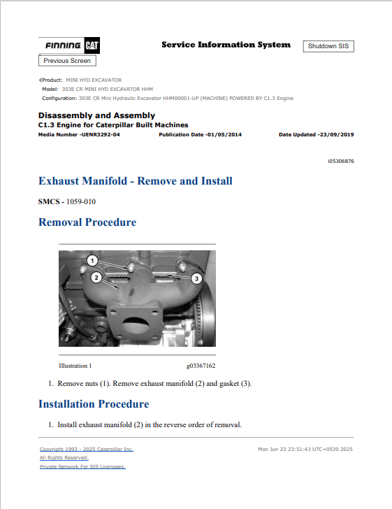 Caterpillar Cat 303E CR Mini HYD Excavator Service and Repair Manual PDF | S/N HHM