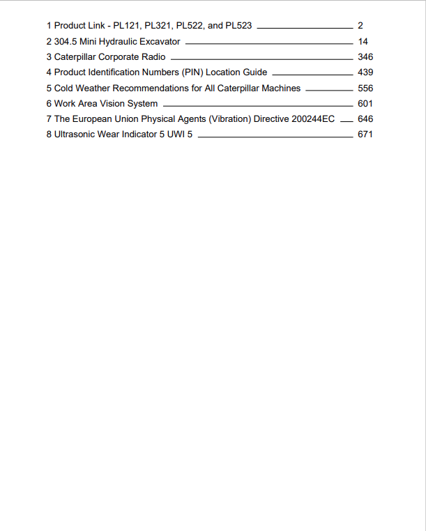 Caterpillar Cat 304.5 Mini HYD Excavator Operation and Maintenance Manual PDF | S/N ANR