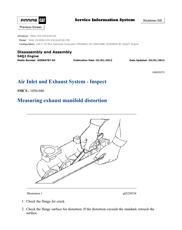 Caterpillar Cat 304C CR Mini HYD Excavator Service and Repair Manual PDF | S/N FPK