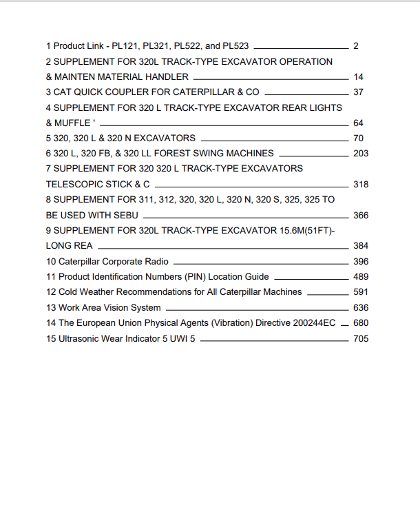 Caterpillar Cat 320C Excavator Operation and Maintenance Manual PDF | S/N 9KK01359