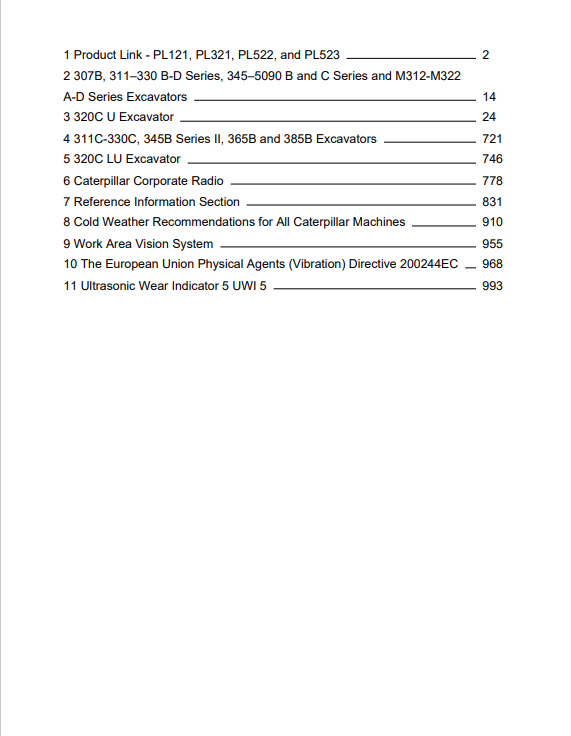 Caterpillar Cat 320C Excavator Operation and Maintenance Manual PDF | S/N PAC