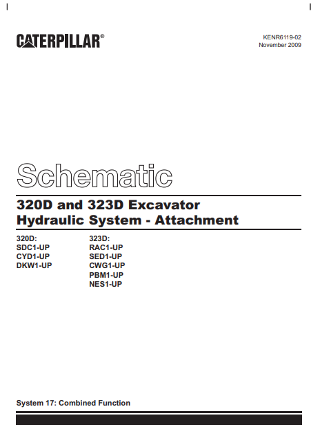 Caterpillar Cat 323D SA Excavator Electrical and Hydraulic Schematic Manual PDF | S/N NES
