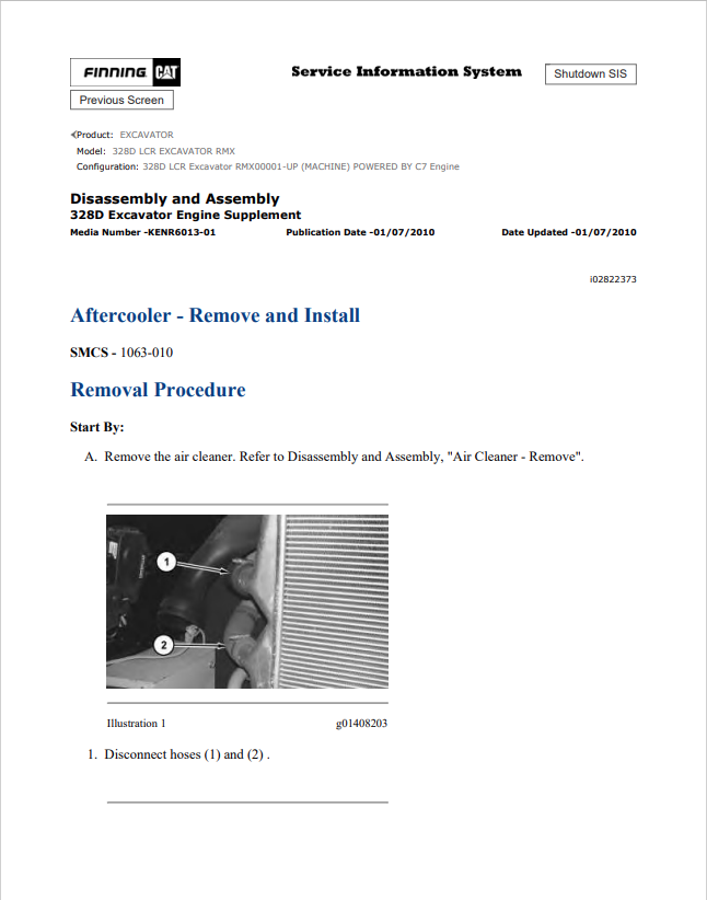 Caterpillar Cat 328D LCR Excavator Service and Repair Manual PDF | S/N RMX