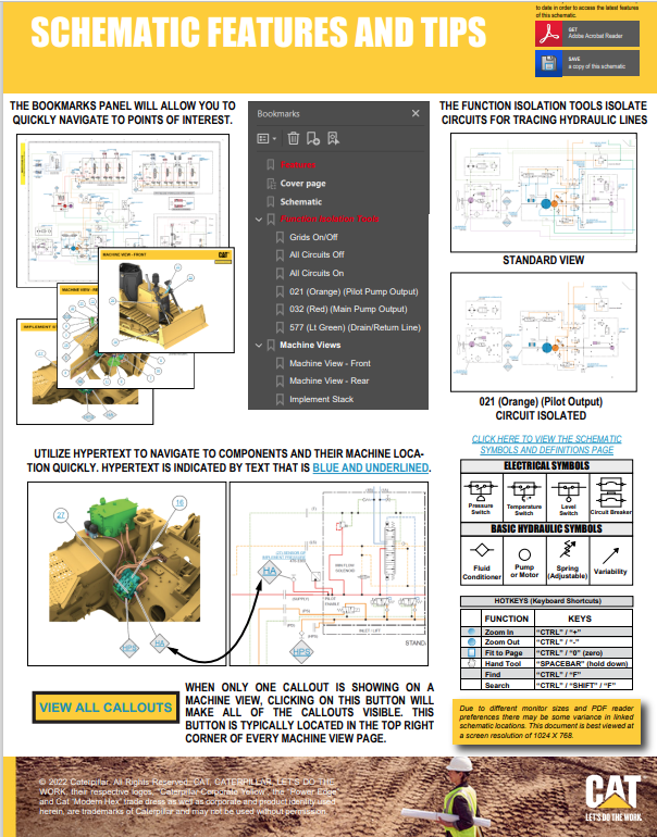 Caterpillar Cat 336, 336 GC, 336 MHPU And 340 Excavator Hydraulic System Schematic Manual PDF | S/N KZE
