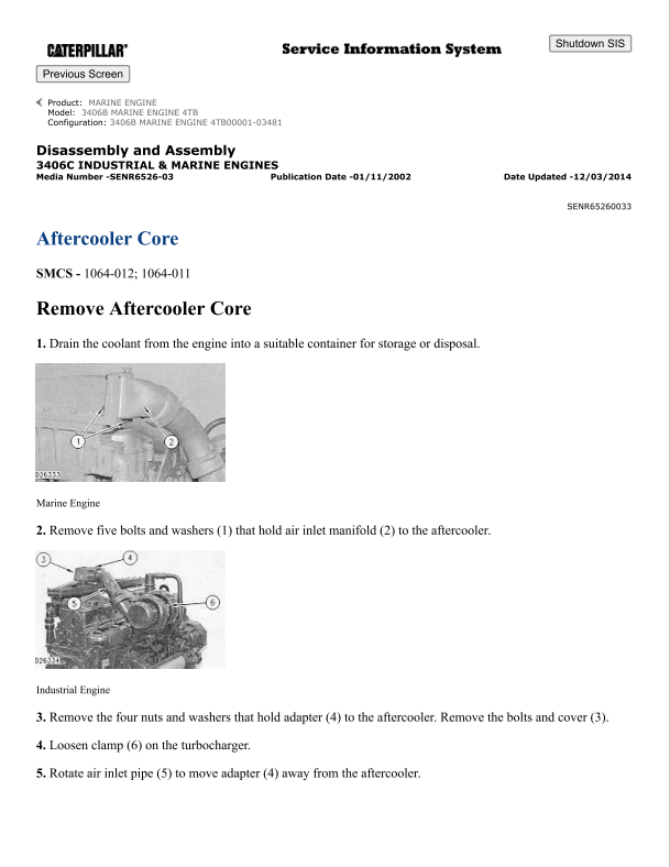 Caterpillar Cat 3406B Marine Engine Service and Repair Manual PDF | S/N 4TB 