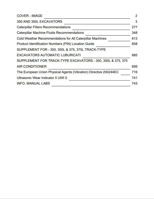 Caterpillar Cat 350-A Excavator Operation and Maintenance Manual PDF | S/N 7RK