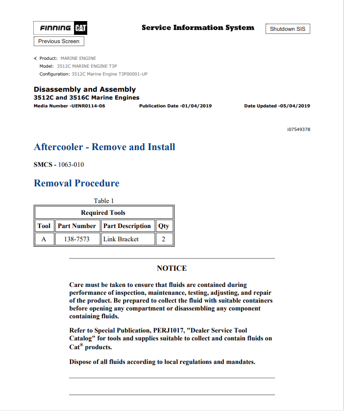 Caterpillar Cat 3512C Marine Engine Service and Repair Manual PDF | S/N T3P