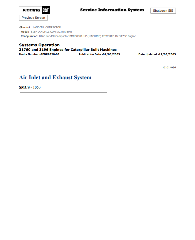 Caterpillar Cat 816F Landfill Compactor Service and Repair Manual PDF | S/N BMR