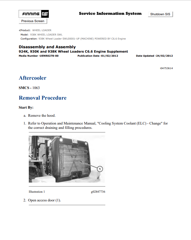 Caterpillar Cat 938K Wheel Loader Service and Repair Manual PDF | S/N SWL