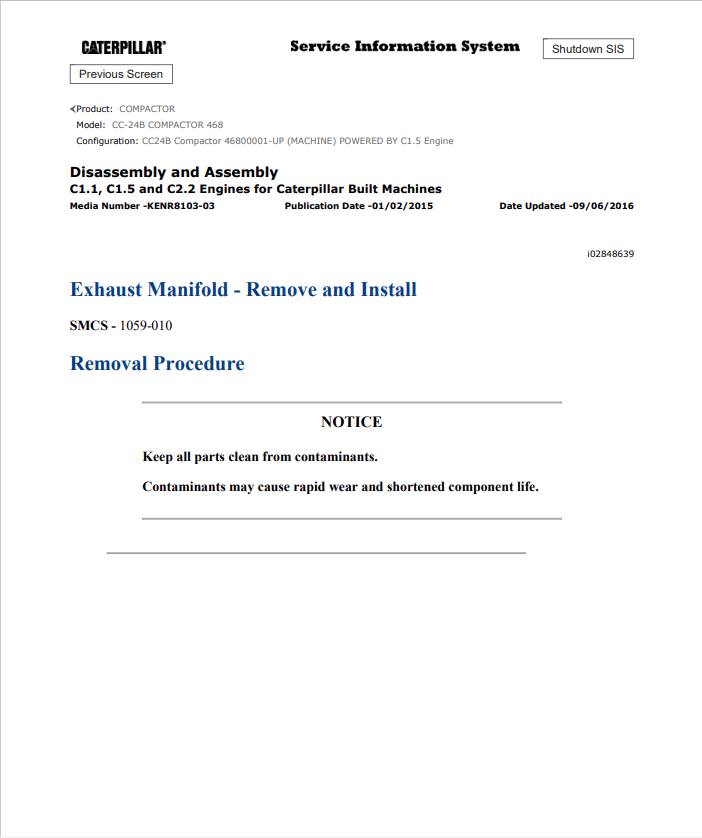 Caterpillar Cat CC-24B Compactor Service and Repair Manual PDF | S/N 468