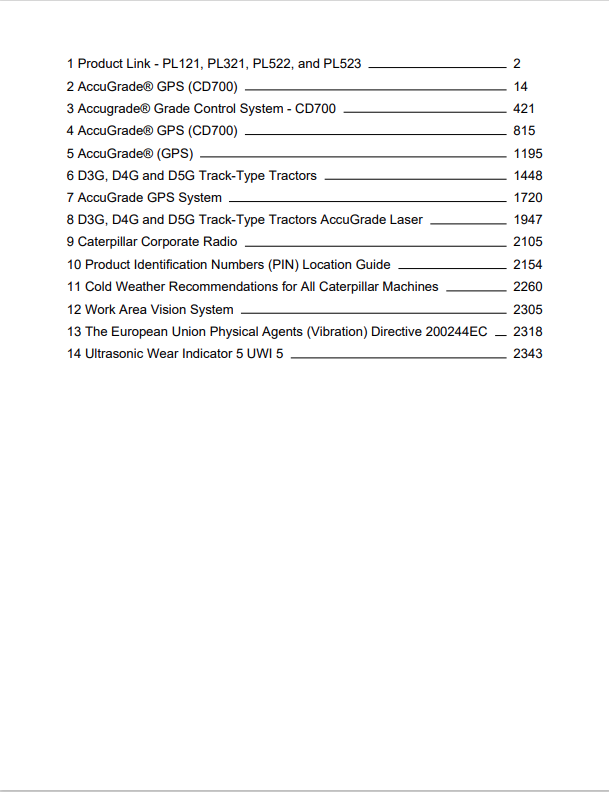 Caterpillar Cat D5G Track-type Tractor Operation and Maintenance Manual PDF | S/N FDH01826