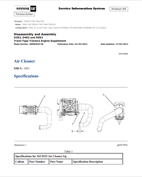 Caterpillar Cat D5K2 LGP Track-type Tractor Service and Repair Manual PDF | S/N KYY