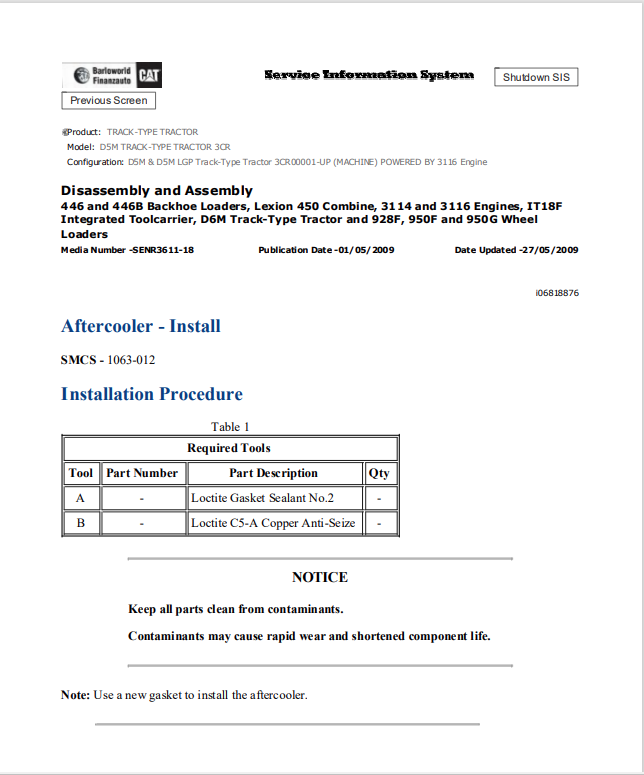 Caterpillar Cat D5M Track Type Tractor Service and Repair Manual PDF | S/N 3CR