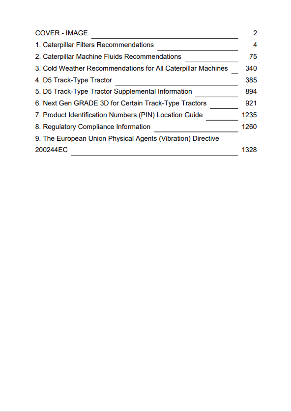 Caterpillar Cat D5 Track-type Tractor Operation and Maintenance Manual PDF | S/N Z6A