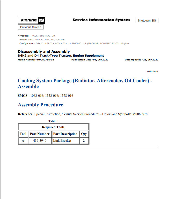 Caterpillar Cat D6K2 Track-type Tractor Service and Repair Manual PDF | S/N 7P6