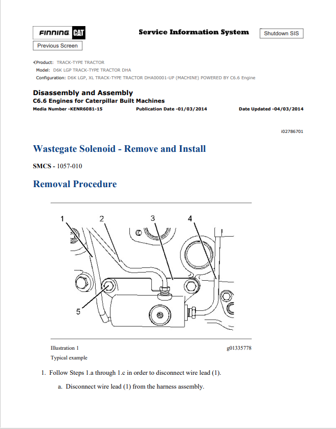 Caterpillar Cat D6K LGP Track-type Tractor Service and Repair Manual PDF | S/N DHA
