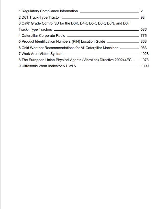 Caterpillar Cat D6M Track-type Tractor Operation and Maintenance Manual PDF | S/N JNM