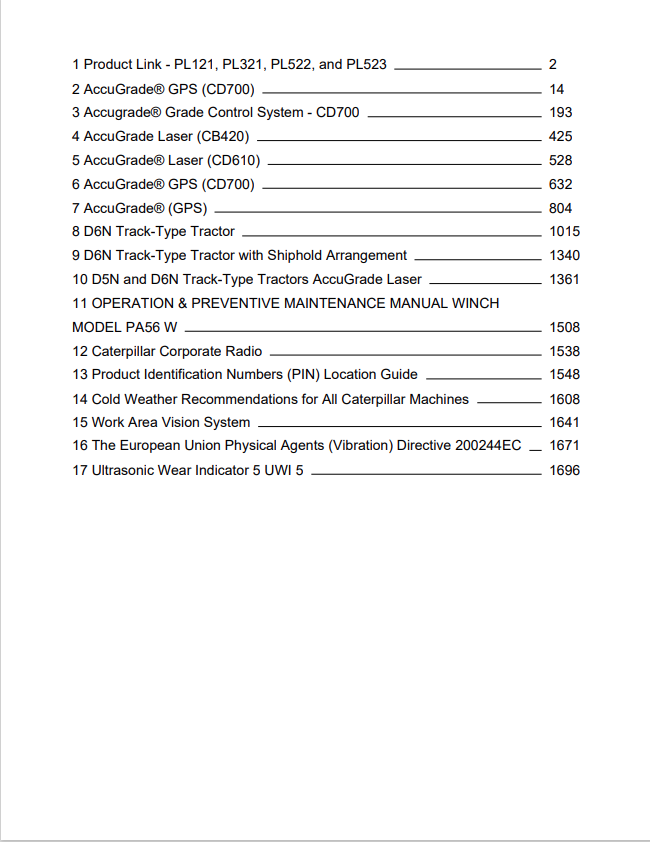 Caterpillar Cat D6N Track-type Tractor Operation and Maintenance Manual PDF | S/N AKM