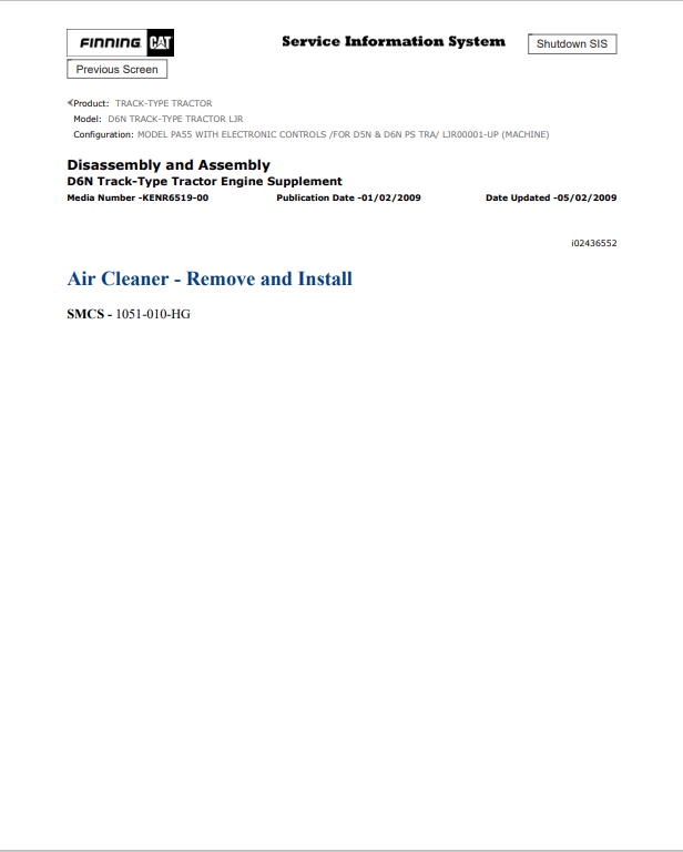 Caterpillar Cat D6N Track-type Tractor Service and Repair Manual PDF | S/N LJR