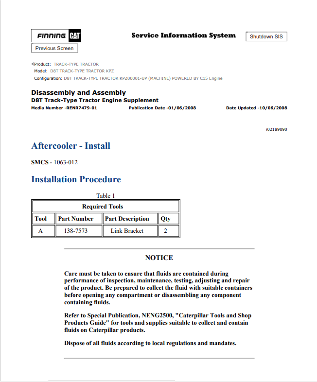 Caterpillar Cat D8T Track-type Tractor Service and Repair Manual PDF | S/N KPZ