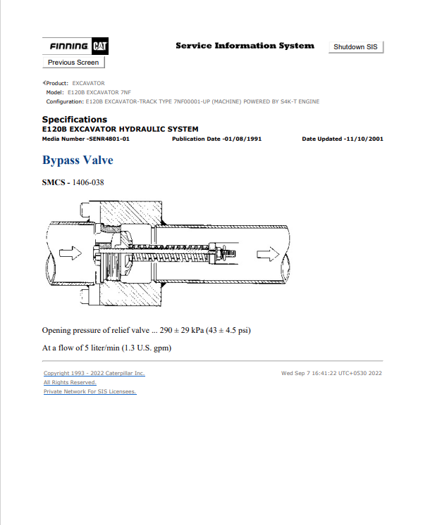 Caterpillar Cat E120B Excavator Service and Repair Manual PDF | S/N 7NF