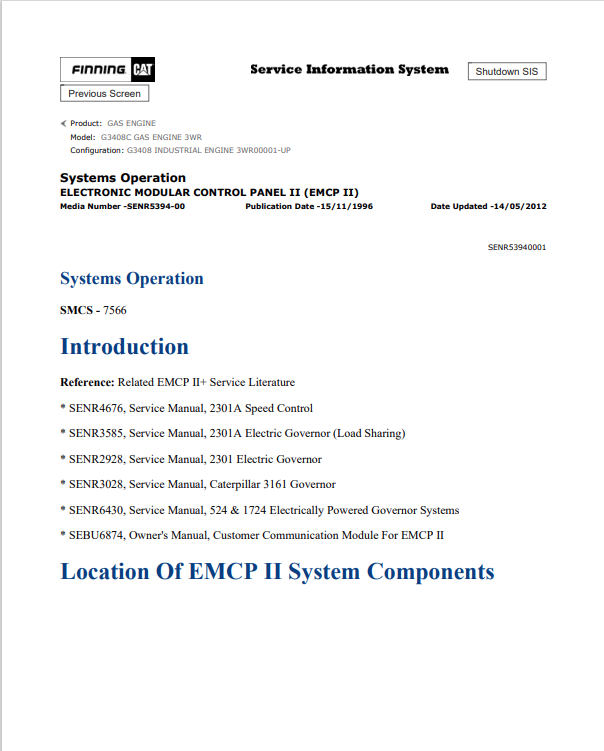 Caterpillar Cat G3408C Gas Engine Electrical and Hydraulic Schematic Manual PDF | S/N 3WR