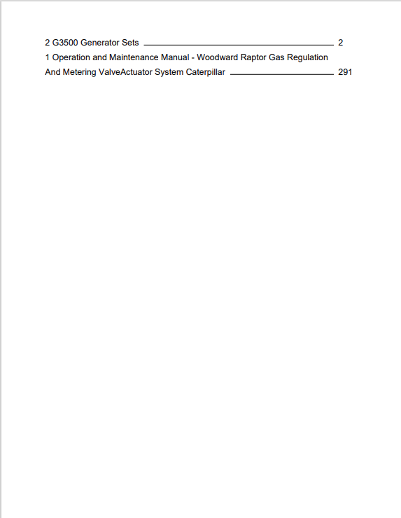 Caterpillar Cat G3520C Generator Set Operation and Maintenance Manual PDF | S/N GZN