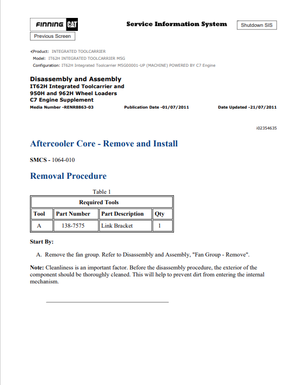 Caterpillar Cat IT62H Integrated Tool Carrier Service and Repair Manual PDF | S/N M5G