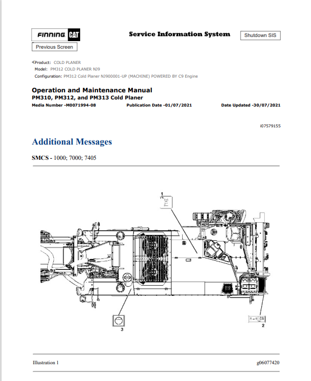 Caterpillar Cat PM312 Cold Planer Operation and Maintenance Manual PDF | S/N NJ9