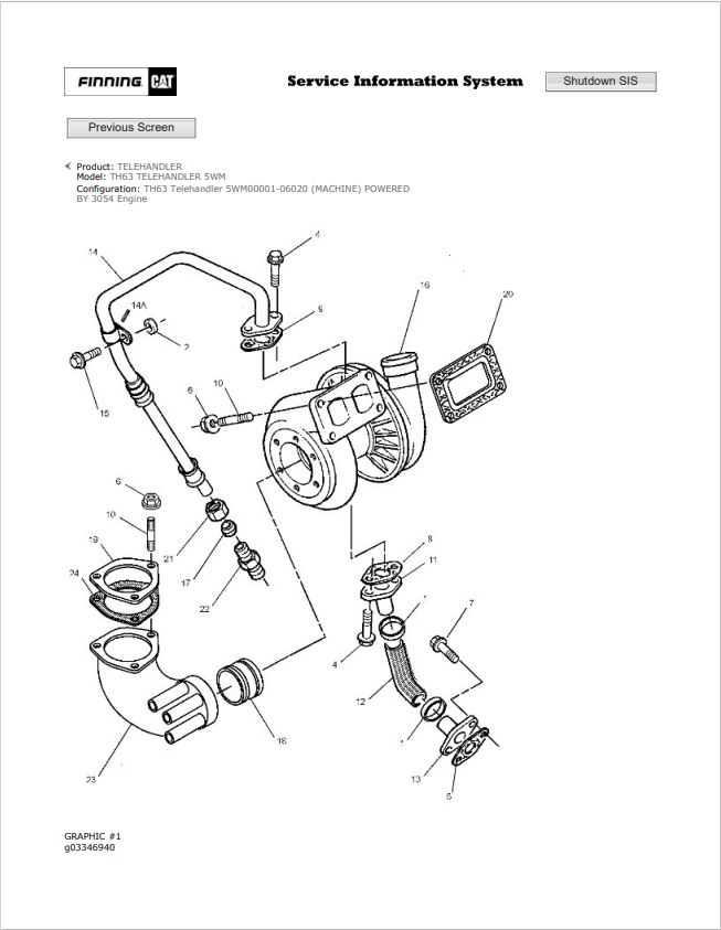 Caterpillar Cat TH63 Telehandler Parts Catalogue Manual PDF | S/N 5WM