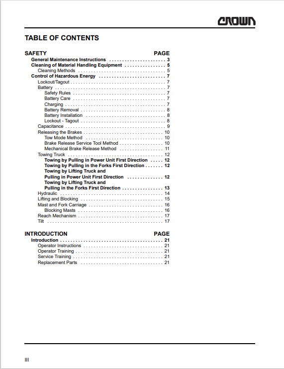 Crown RR / RD 5700 Series AC Forklift Traction Service Repair Manual - PDF File Download