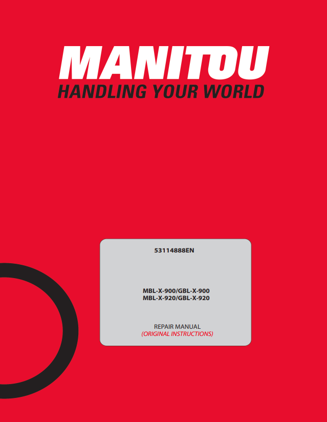 GEHL MANITOU MBL-X-900, GBL-X-900, MBL-X-920, GBL-X-920 REPAIR MANUAL 53114888EN - PDF