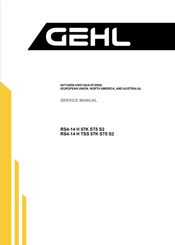 GEHL RS4-14 H 57K ST5 S2, RS4-14 H TSS 57K ST5 S2 SERVICE MANUAL 647742EN - PDF